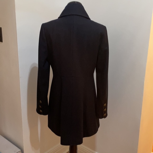 DKNY Navy Wool Jacket Pea Coat with double lane buttons - Picture 7 of 9